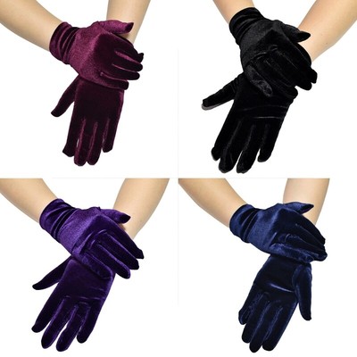 Women Short Gloves Dancing Full Finger Bridal Wedding Party Wrist Mittens
