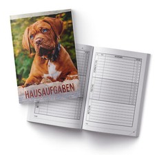itenga Hausaufgabenheft Hund A5 96 Seiten Stundenplan Kalender &Uuml;bersicht Noten