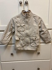NWT Boys' Gymboree Full Zip Tan Beige Shirt Jacket with Pockets, Size 5-6