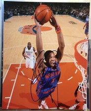 New York Knicks #7 Channing Frye Autographed Rookie 8x10 Color Action Photo