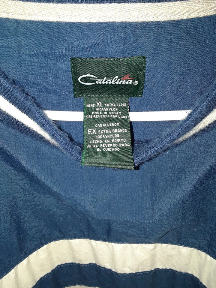 Pullover de golf vintage Catalina para hombre chaqueta cortavientos azul y amarillo talla XL Foto 4 de 4