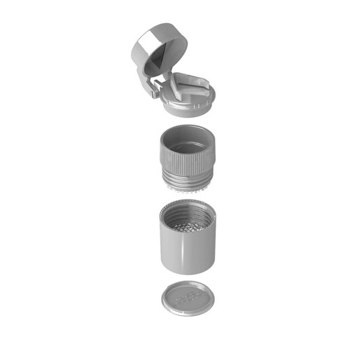 3 Compartment Pill Crusher, Cutter and Grinder Removable Drinking Cup, Red - Picture 2 of 8