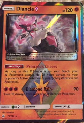 Pokémon TCG Diancie Prism Star 74/131 Holo Rare Forbidden Light