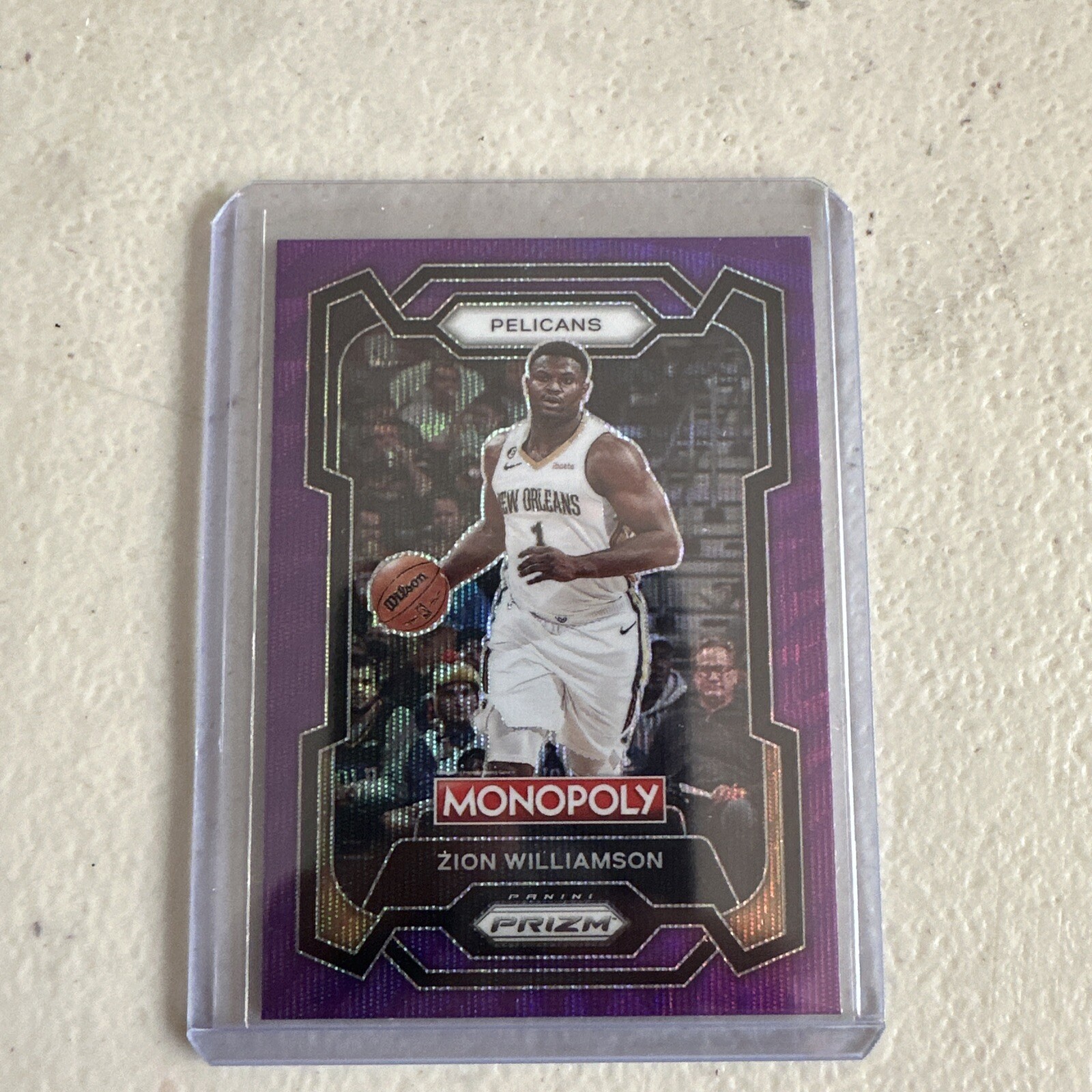 2023-24 Panini Prizm Monopoly Zion Williamson Purple Wave Prizm SP #55 Pelicans 