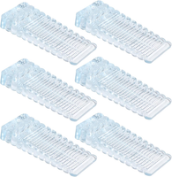 TüRstopper PVC Transparent, 6 StüCk, HöHenverstellbar Und Stapelbar