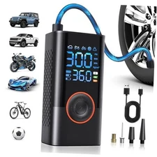 Tire Inflator Portable Air Compressor Portable Cordless Mini Air Pump Black