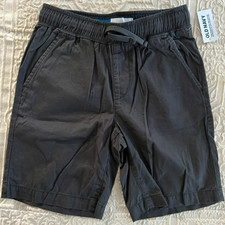 NWT Boy Old Navy Pull On Straight Leg Elastic waist Shorts Pockets Charcoal M /8