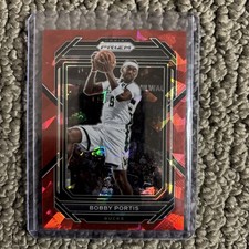 2022-23 Panini Prizm Bobby Portis Prizms Red Sparkle #105 Bucks