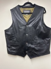Wilsons Men  s Black Leather Vest Size XL