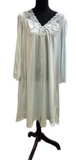 VANITY FAIR VINTAGE WOMENS MEDIUM AQUA MID-CALF LENGTH ROBE OR NIGHTGOWN
