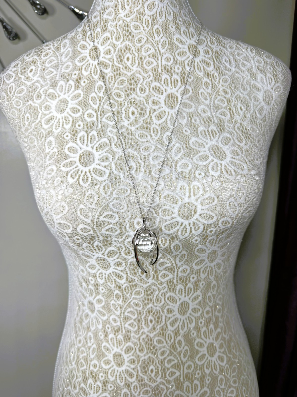 Ted Baker Silver Crystal Orb Statement Pendant Ne… - image 2