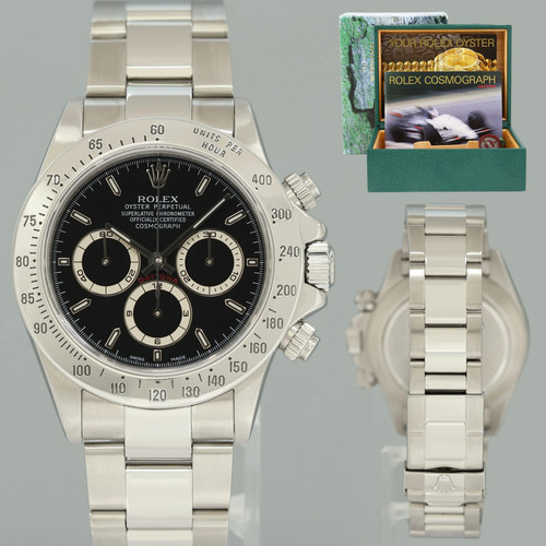 1999 MINT Rolex 16520 Zenith Daytona Chronograph Black Dial 40...