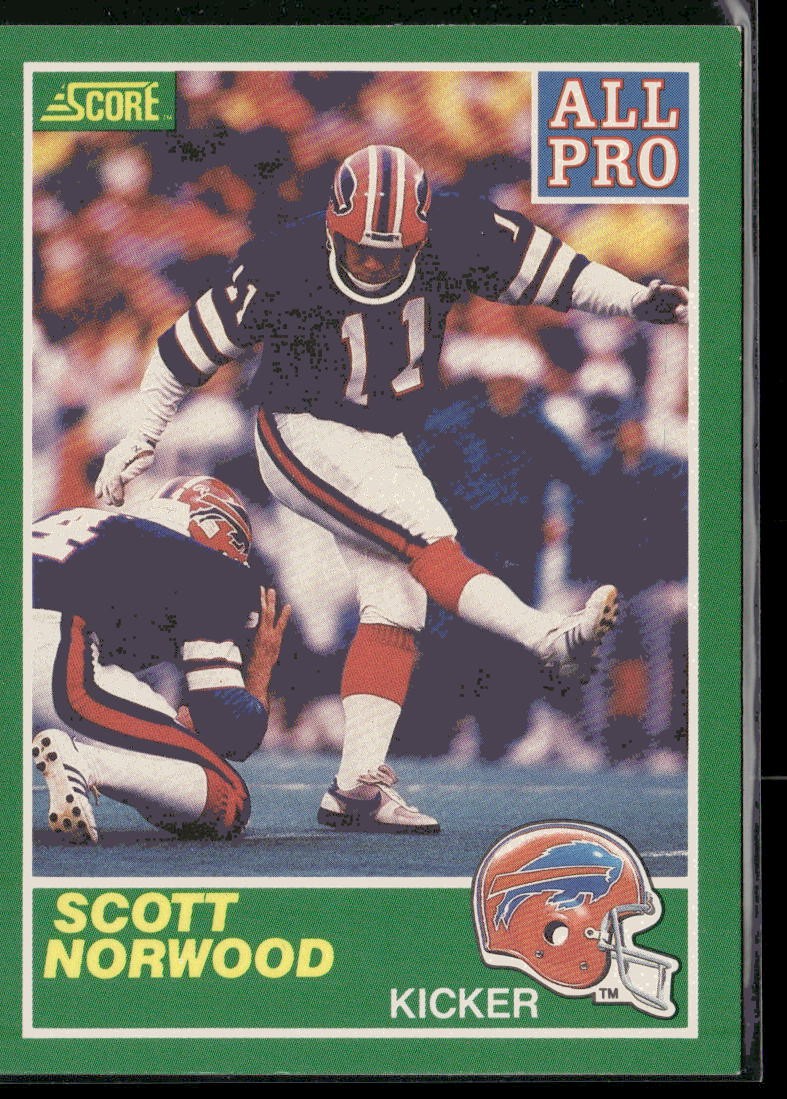 1989 Score Scott Norwood RC #290 Buffalo Bills
