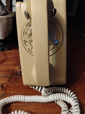 Vtg Gold ITT Wall Rotary Dial Phone