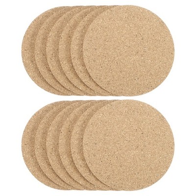 12pcs Cork Coasters 4'' 0.16'' Thick Round Absorbent Blank Coasters for Drink