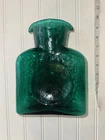 Vintage Blenko Emerald Green Art Glass Pillow Carafe Vase Mid Century Modern