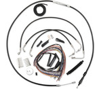 NEW LA CHOPPERS BLACK VINYL CLUTCH/BRAKE CABLE KIT FOR 15