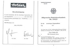 ABE, Zulassungsbescheinigung Holder H7 einachsige Zugmaschine