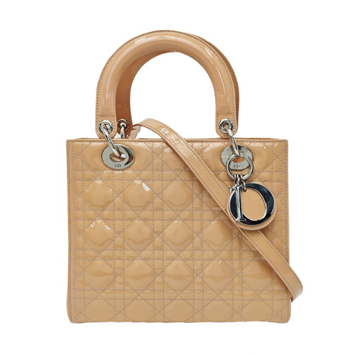 【Authentic】 DIOR Lady Dior Camel Patent leather Handbags (DDP)