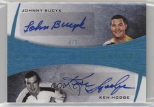 2015 Leaf Ultimate Blue Spectrum 4/5 Johnny Bucyk Ken Hodge #DS-07 Auto HOF 17a5