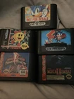 lot of 5 nintendo sega genesis games ! mortal konbat, sonic, power rangers
