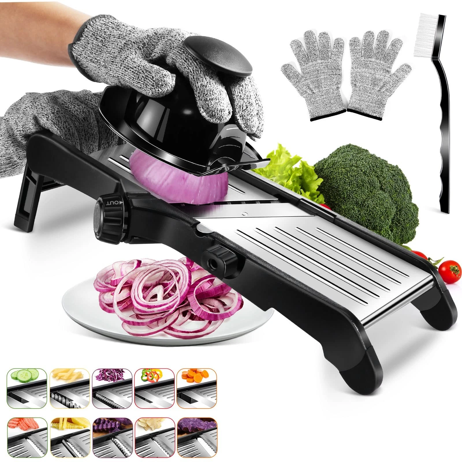 MASTERTOP Mandoline Slicer for Kitchen Adjustable Shape3