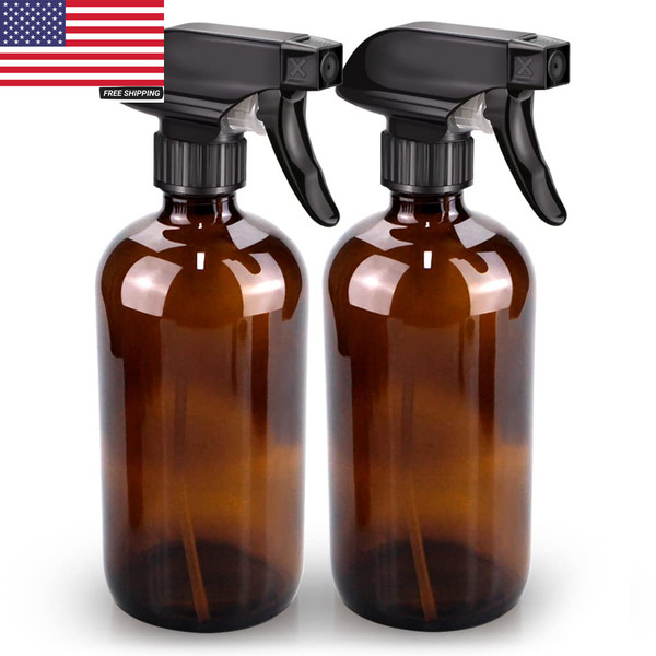 Botella de spray de vidrio, juego de botellas de spray de vidrio ámbar y accesorios recargables para Pl