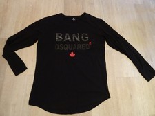DSQUARED2 "BANG" Herren longsleeve, Langarm T-shirt, black, Gr. XXL (52) top