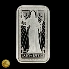 PAMP Suisse 1oz .999 Silver Lady of Justice Bar -E653