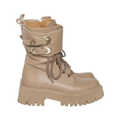 L'Estrosa, Schnürstiefel, Größe: 36, Beige, Damen #JYK