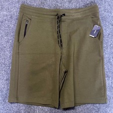 GapFit Performance Breathe Shorts Men Large Olive Green Drawstring Slant Pockets