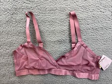 Auden Womens XL Mauve Mesh Unlined Wirefree Pullover Bralette