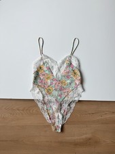 Vintage 90s Victoria s Secret Lingerie Bodysuit Lace Floral Cami Small