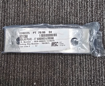 MSC 09211368: Lock Jaw Plate 6'' Hardened & Ground