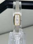 Vintage Seiko Quartz Ladies Watch 11mm White Dial Silver tone New Battery Runs