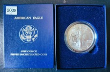 2008 AMERICAN SILVER EAGLE UNCIRCULATED DOLLAR US Mint Release, W/Box and COA.