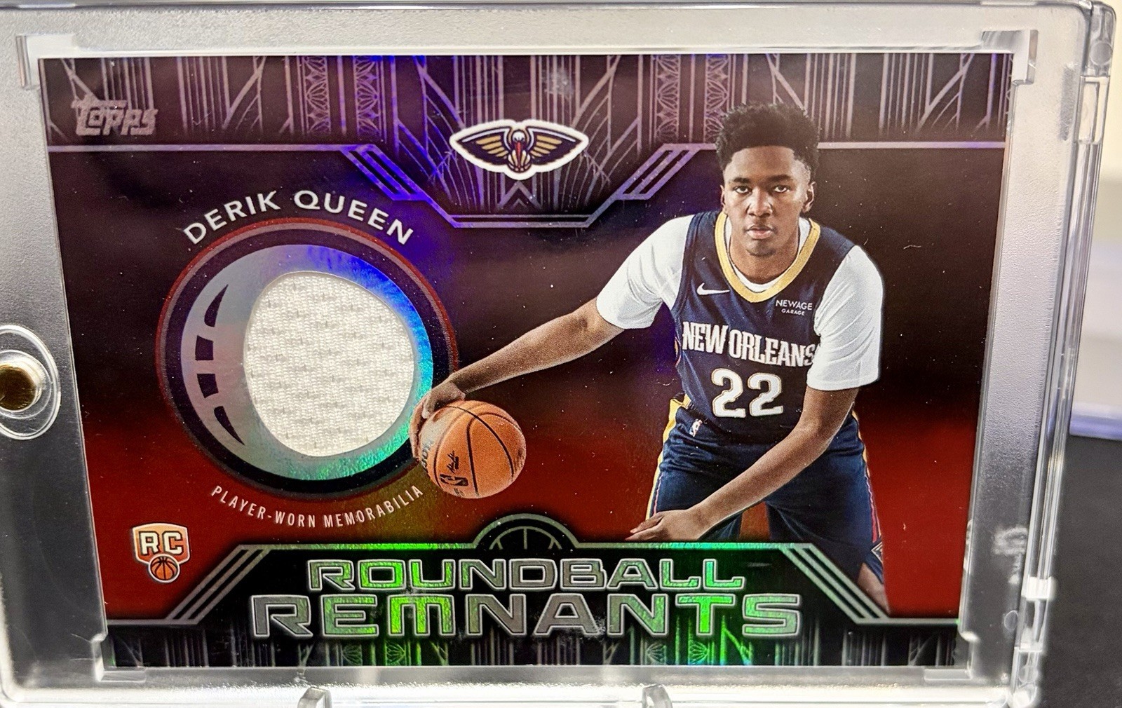 Derik Queen RC, Roundball Remnants Relic-Rainbow Foilboard #RRR-DQ - 2025 Topps