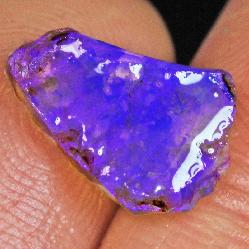 2.2Ct Natural Black Lightning Ridge Opal Facet Rough Nugget Specimen PWb7915