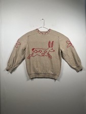 Free People We The Free Bunny Graphic Crewneck Sweater Size S Flaw