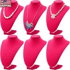 6 Piece Necklace Stand Set Elegant Jewelry Organizer Bust Display Holder New