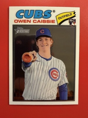 2026 Topps Heritage #360 Owen Caissie Chrome RC Rookie Chicago Cubs