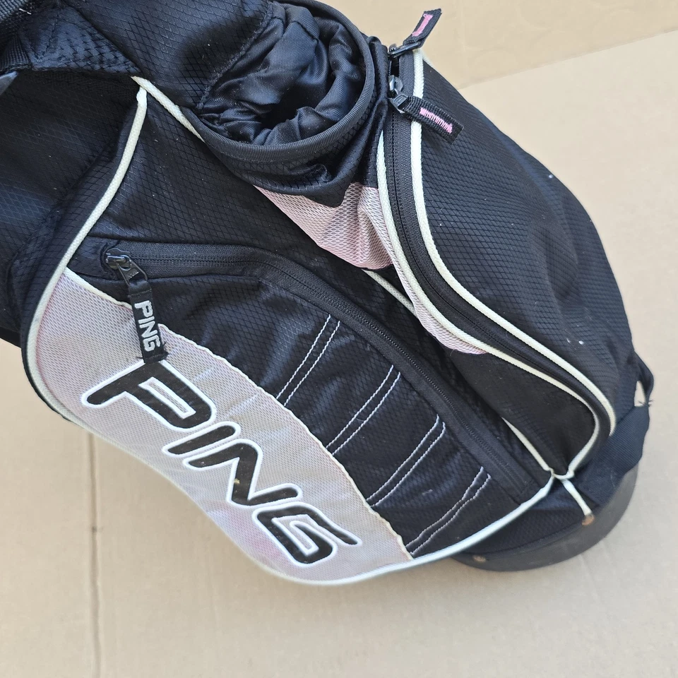 PING 4Under Lightweight Golf Stand Bag Black & Pink 6 Pockets 35" Dual Strap. - Image 4 of 4