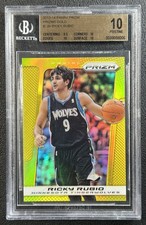 JSY# 9/10 RICKY RUBIO BGS 10 PRISTINE 2013-14 PANINI PRIZM #129 GOLD PRIZMS