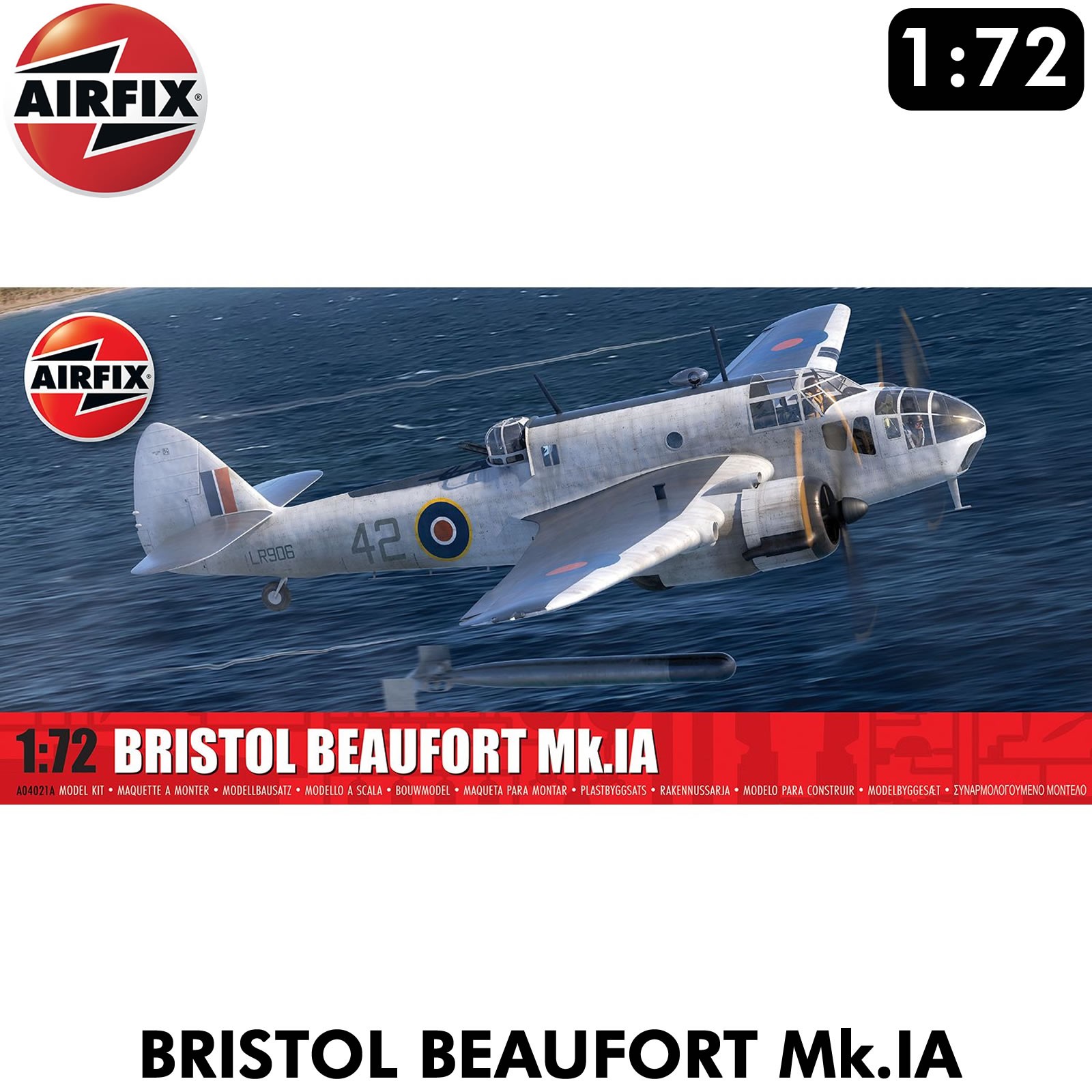 BRISTOL BEAUFORT Mk.IA WWII RAF Torpedo Bomber 1:72 model kit AIRFIX A04021A