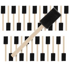 Paquete de 25 - Juego de brochas de pintura esponja de espuma de 1" mango de madera artesanía retoque mancha