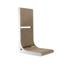 23.6" L-Shape Vertical Cat Scratching Board Wall-Mount Catnip Toy Balls