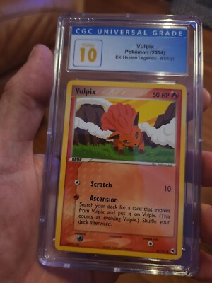 POP 4) CGC 10 PRISTINE Pokemon Vulpix EX Hidden Legends 81/101