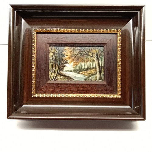 Limoges Porzellan signiert Marcel Chauffriasse 1929 1990 Landschaft Rahmen - Bild 1 von 15