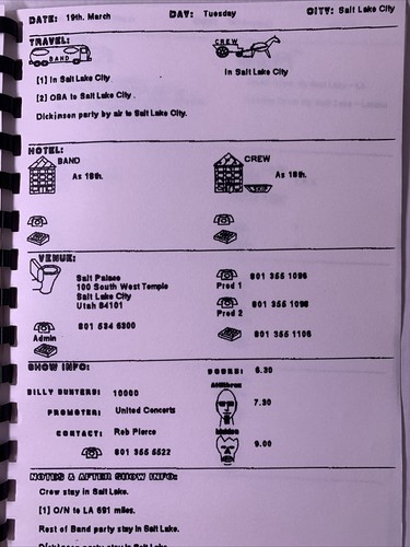 Iron Maiden Itinéraire Original North America No Prayer sur la Route Tour 1991 - Picture 9 of 9