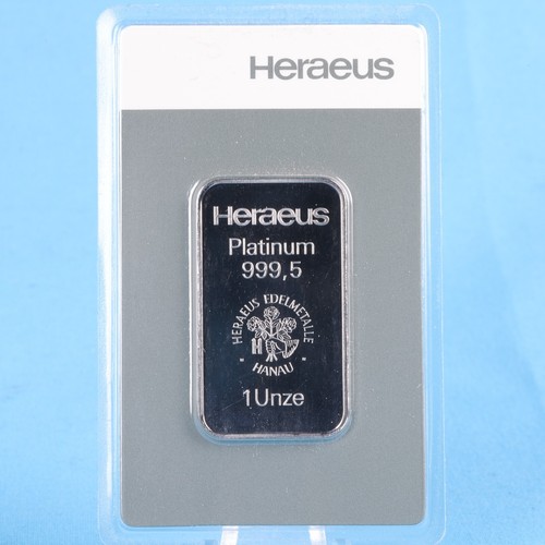Platinbarren 1 Oz  Platin 999,5 Heraeus Hanau im original Blister - Bild 3 von 5